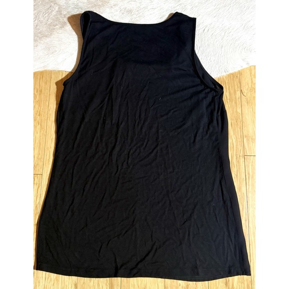 Vintage Y2K Le Chateau Top Womens XS Black Tank‎ Sequins Draped Silky Gold Beads - Picture 4 of 4